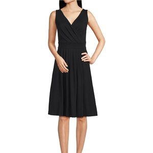 Lands' End Black V-Neck Midi Dress
